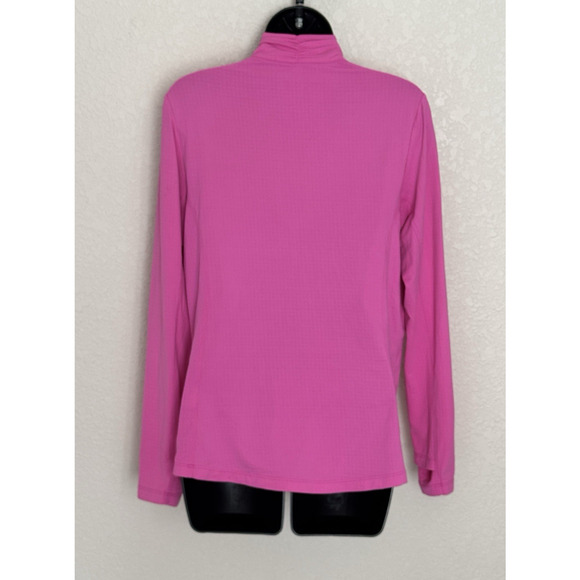IBKUL Golf Pullover Shirt Ruched 1/4 Zip UPF 50 Pink Long Sleeve Stretch Active - Picture 4 of 9